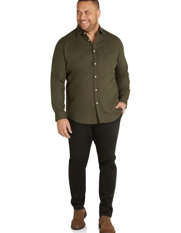 Johnny Bigg Anders Linen Shirt in Olive
