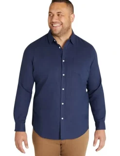 Johnny Bigg Anders Linen Shirt in Navy