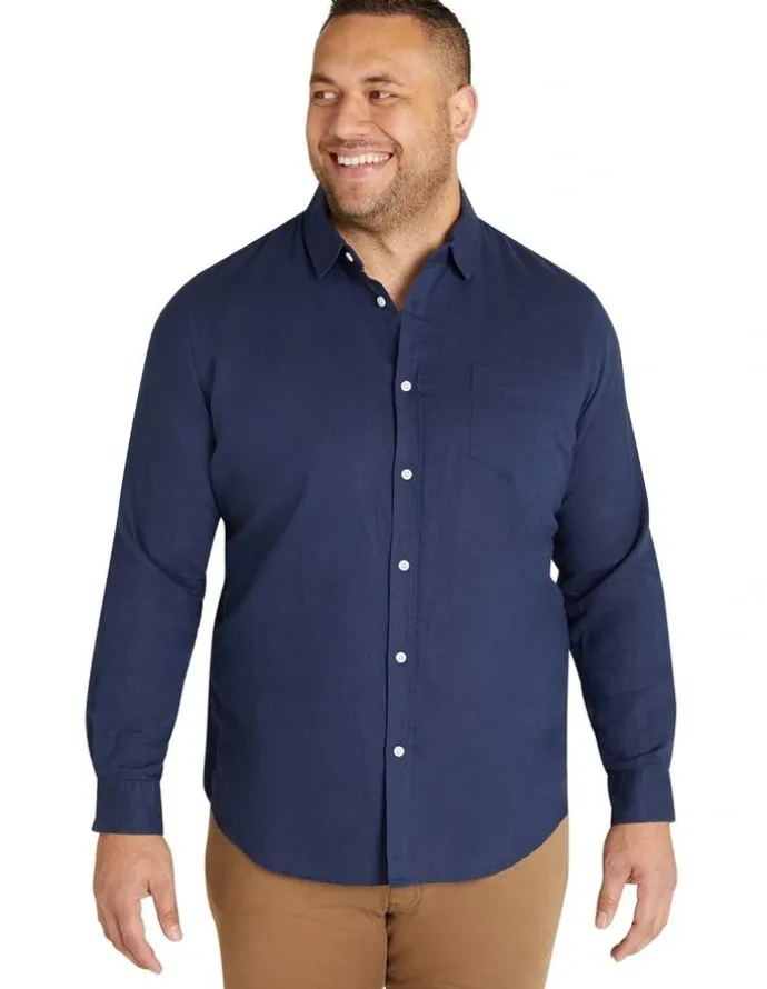 Johnny Bigg Anders Linen Shirt in Navy