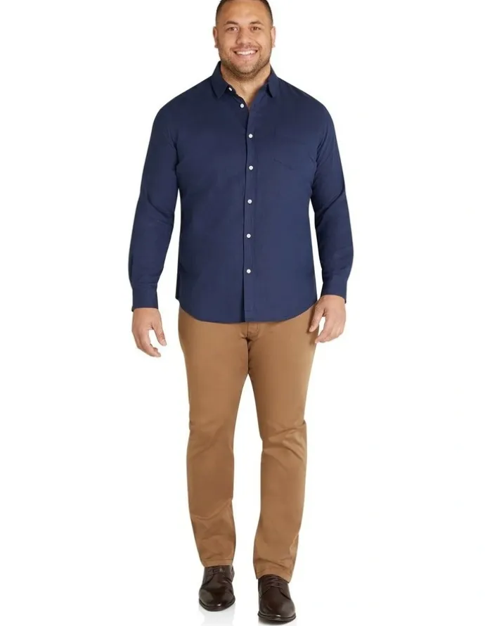 Johnny Bigg Anders Linen Shirt in Navy