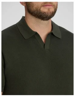 Johnny Bigg Arlo Knit Polo in Khaki