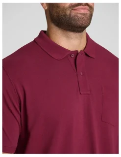 Johnny Bigg Asher Pique Polo in Burgundy