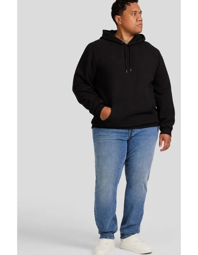 Johnny Bigg Aspen Jacquard Hoodie in Black