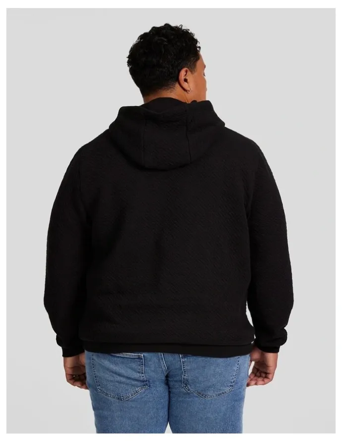 Johnny Bigg Aspen Jacquard Hoodie in Black