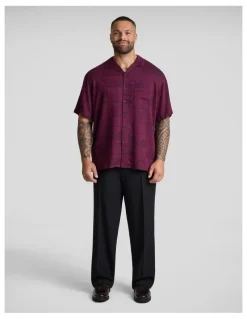 Johnny Bigg Basque Relaxed Fit Shirt in Burgundy