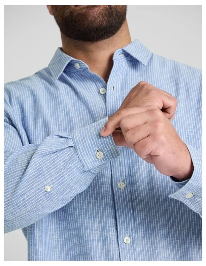Johnny Bigg Beau Casual Stripe Shirt in Blue