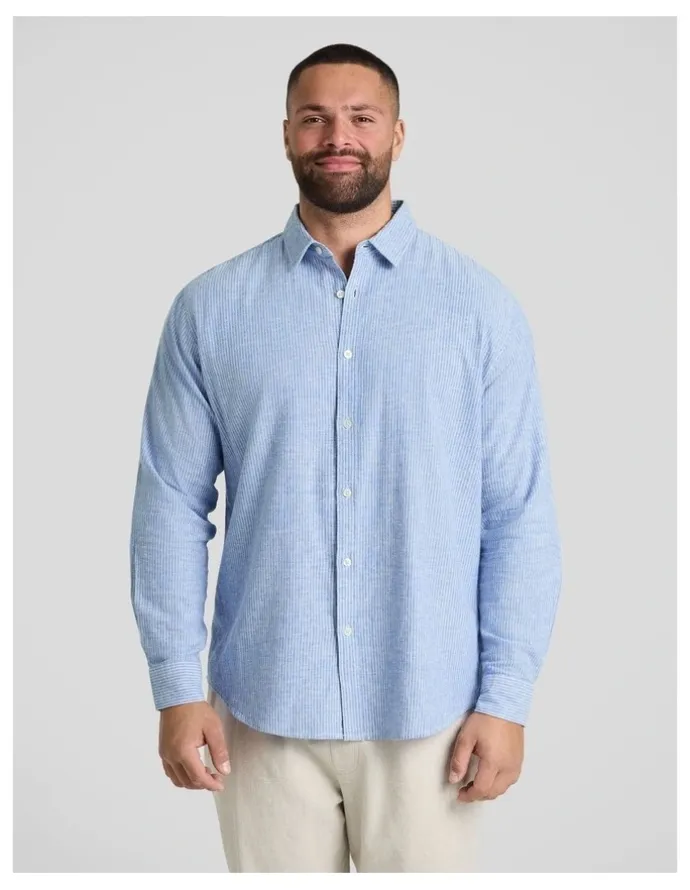 Johnny Bigg Beau Casual Stripe Shirt in Blue