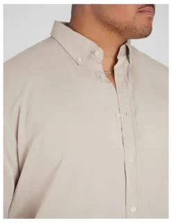 Johnny Bigg Bobby Relaxed Viscose Shirt in Stone