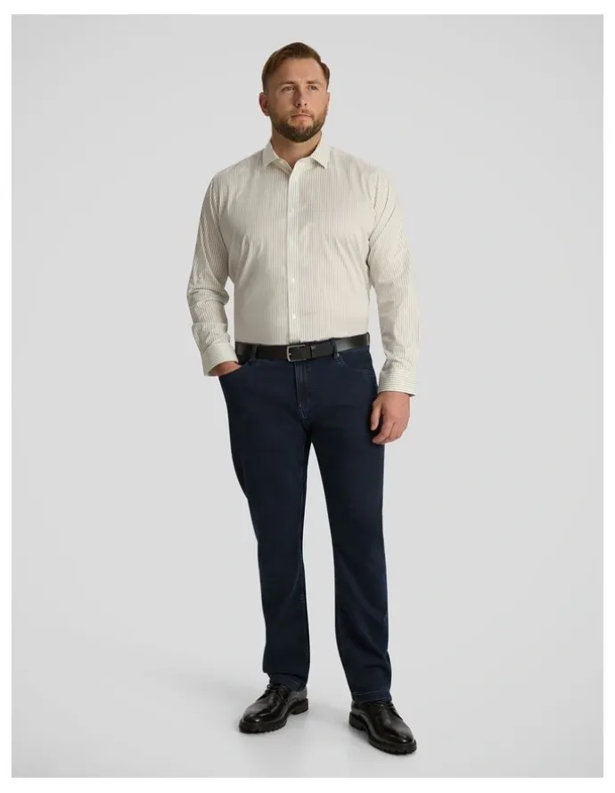 Johnny Bigg Boston Easycare Stripe Shirt in White