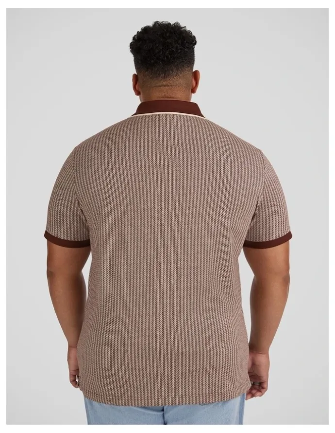 Johnny Bigg Bradley Jacquard Polo in Chestnut