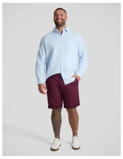 Johnny Bigg Charlie Canvas Short in Burgundy