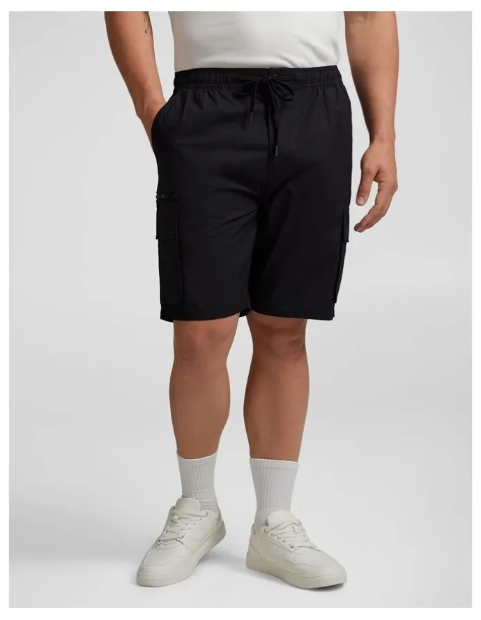 Johnny Bigg Corbin Stretch Cargo Short in Black