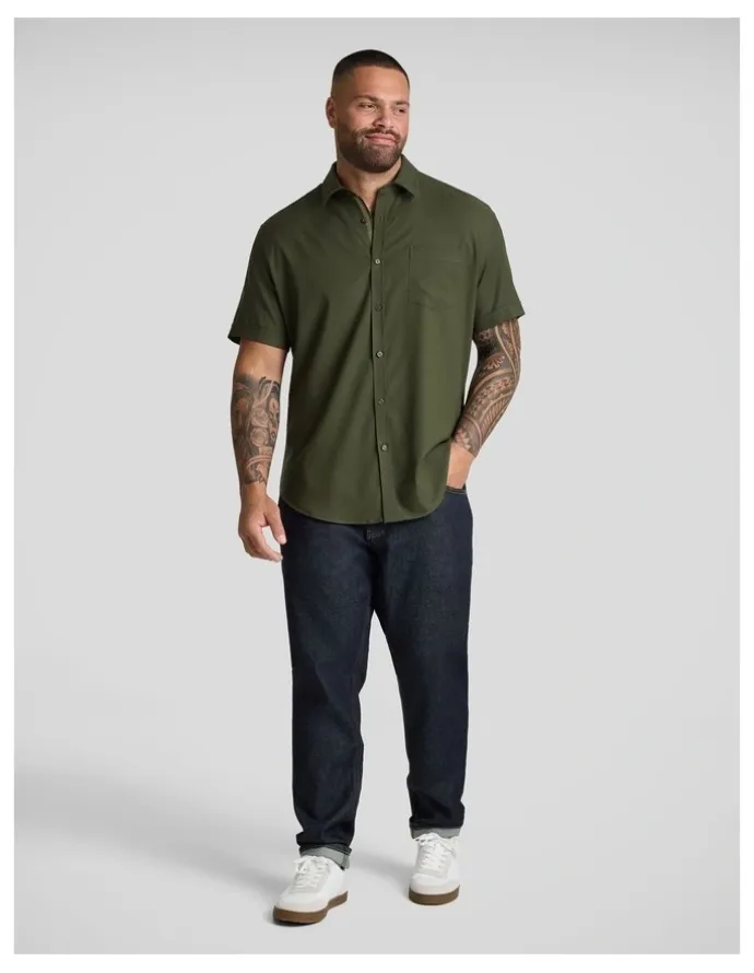 Johnny Bigg Deniro Stretch Shirt in Olive