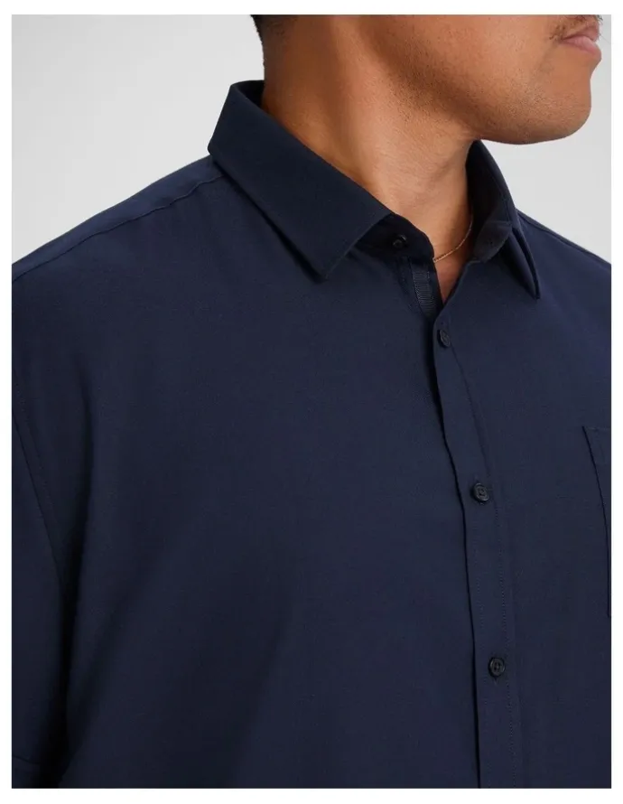 Johnny Bigg Deniro Stretch Shirt in Navy