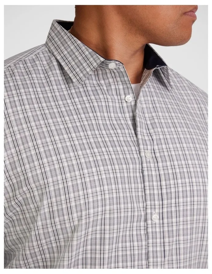 Johnny Bigg Easy Care Check Shirt in Grey