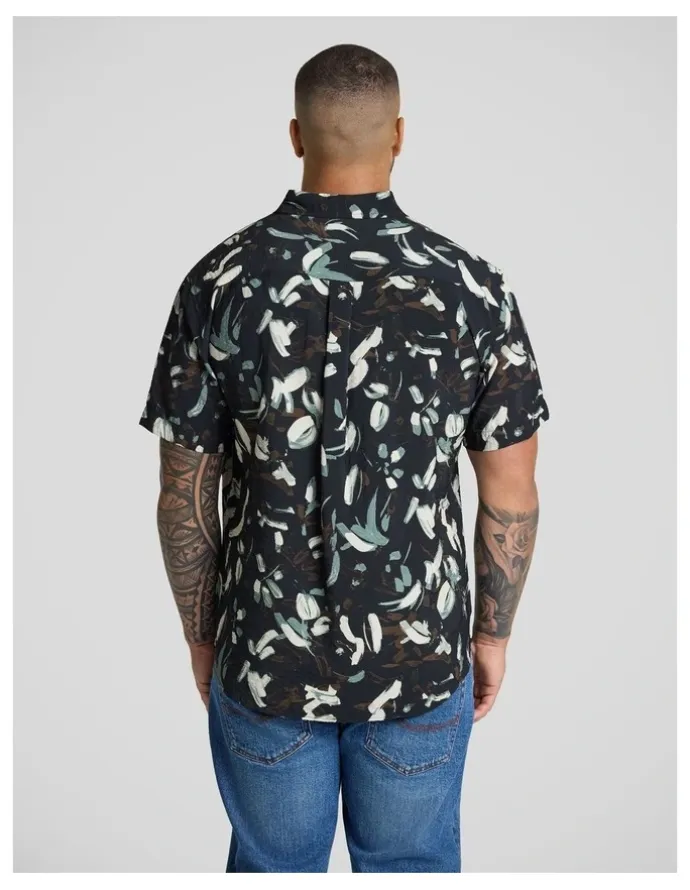 Johnny Bigg Eclipse Print Shirt in Black