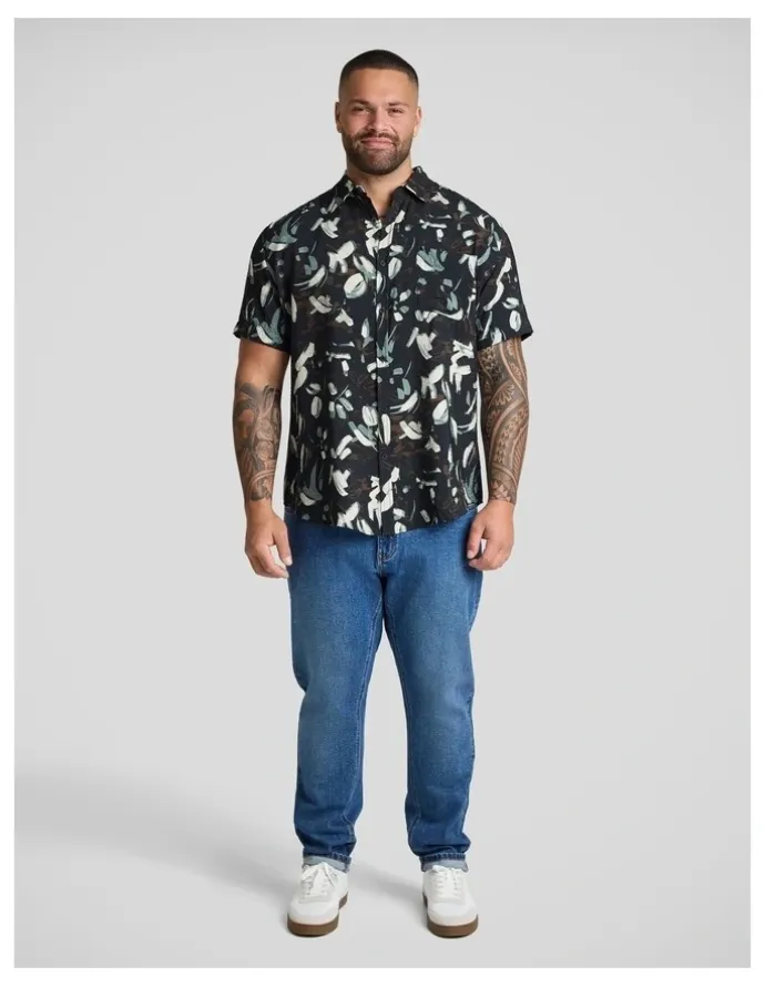 Johnny Bigg Eclipse Print Shirt in Black