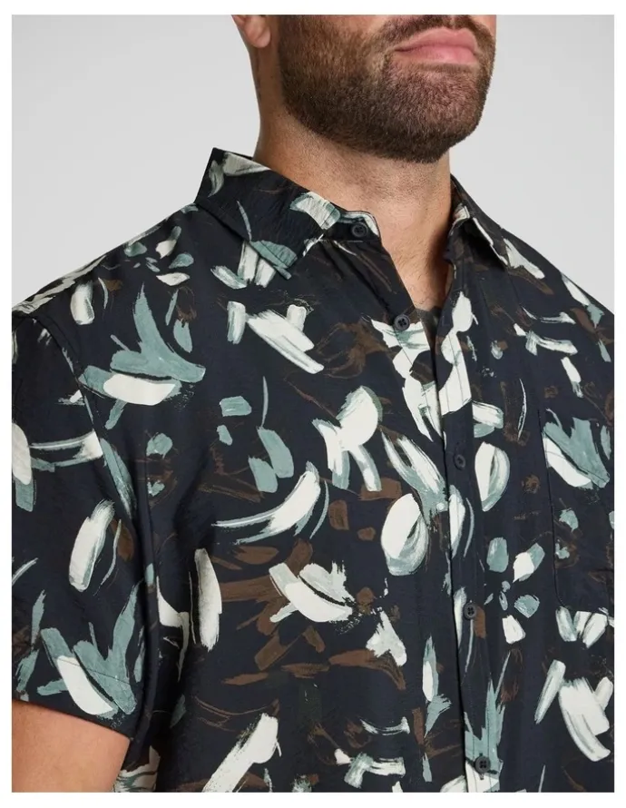 Johnny Bigg Eclipse Print Shirt in Black