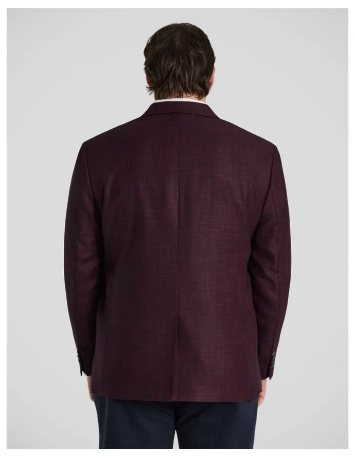 Johnny Bigg Elias Textured Blazer in Burgundy
