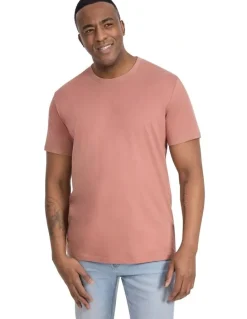 Johnny Bigg Essential Crew Neck Tee in Pink Clay