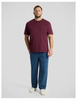Johnny Bigg Essential Crew Neck Tee in Burgundy