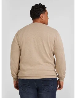 Johnny Bigg Essential Crew Neck Sweater in Stone Marle