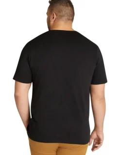 Johnny Bigg Essential V Neck Tee in Black