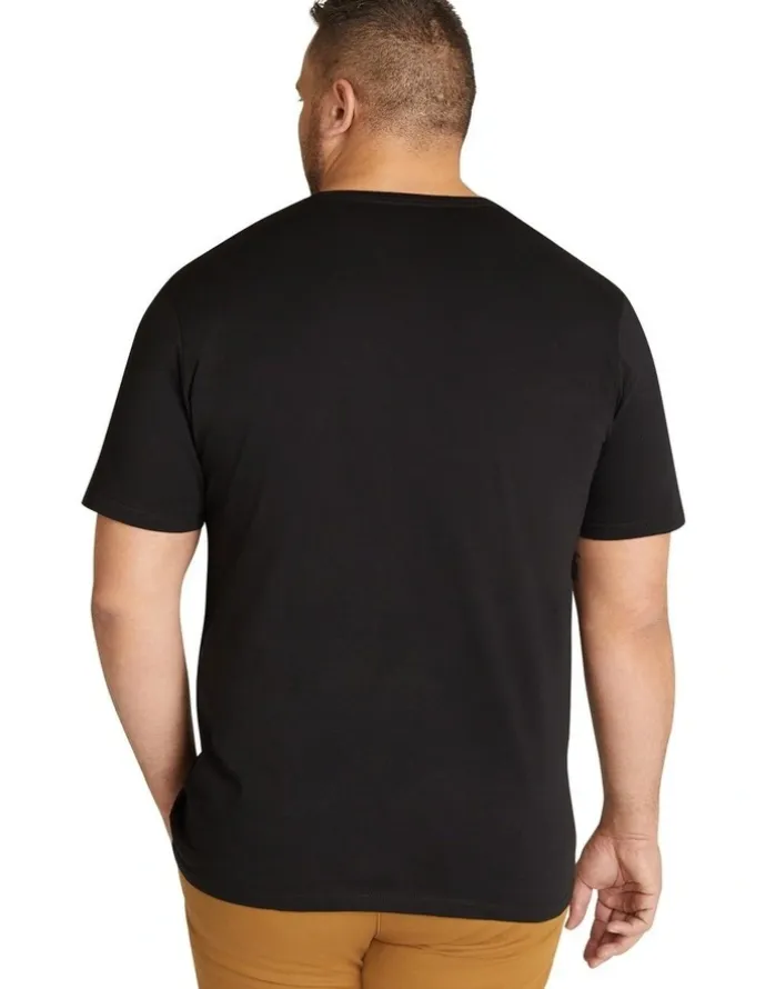 Johnny Bigg Essential V Neck Tee in Black