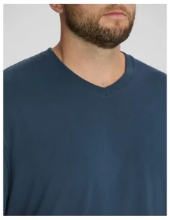 Johnny Bigg Essential V Neck Tee in Midnight Blue