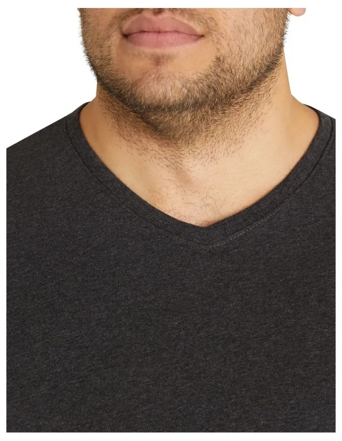 Johnny Bigg Essential V Neck Tee in Charcoal