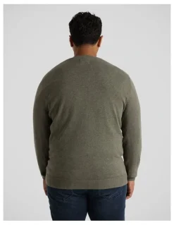 Johnny Bigg Essential V-Neck Sweater in Green Marle