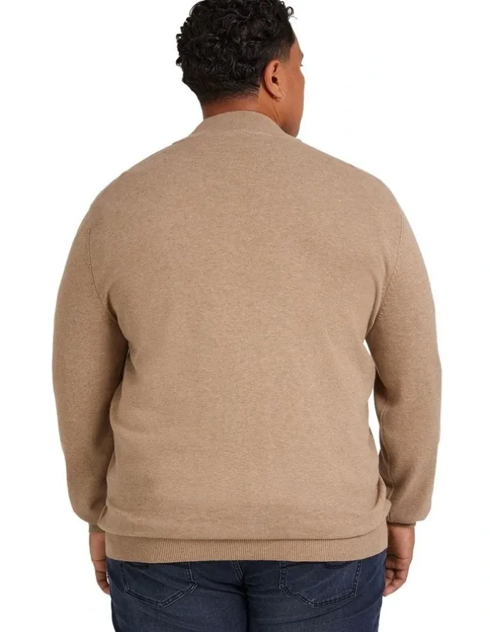 Johnny Bigg Everyday 1/4 Zip Sweater in Camel