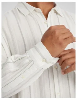 Johnny Bigg Fitzroy Stripe Shirt in Ivory