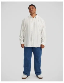 Johnny Bigg Fitzroy Stripe Shirt in Ivory