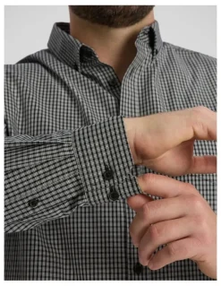 Johnny Bigg Grayson Easycare Check Shirt in Black