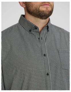 Johnny Bigg Grayson Easycare Check Shirt in Black