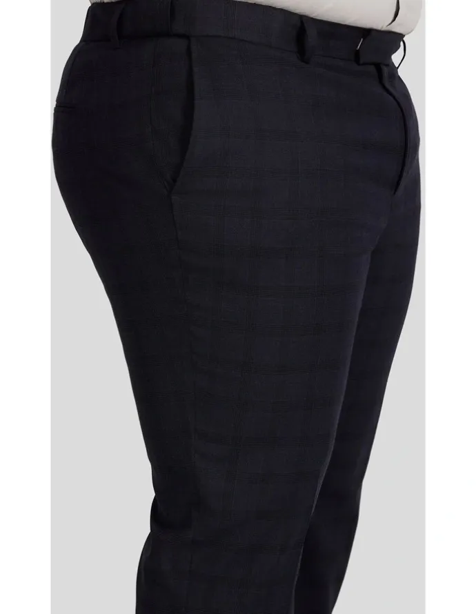 Johnny Bigg Henry Check Stretch Dress Pant in Ink