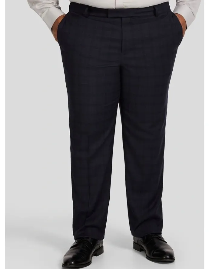 Johnny Bigg Henry Check Stretch Dress Pant in Ink