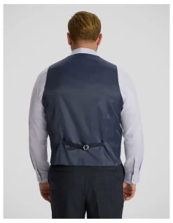 Johnny Bigg Henry Check Stretch Waistcoat in Ink