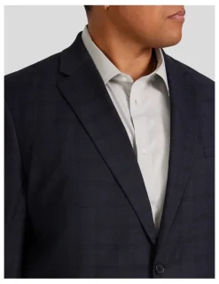 Johnny Bigg Henry Check Stretch Suit Jacket in Ink