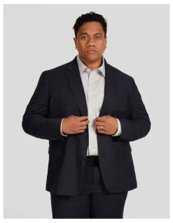 Johnny Bigg Henry Check Stretch Suit Jacket in Ink