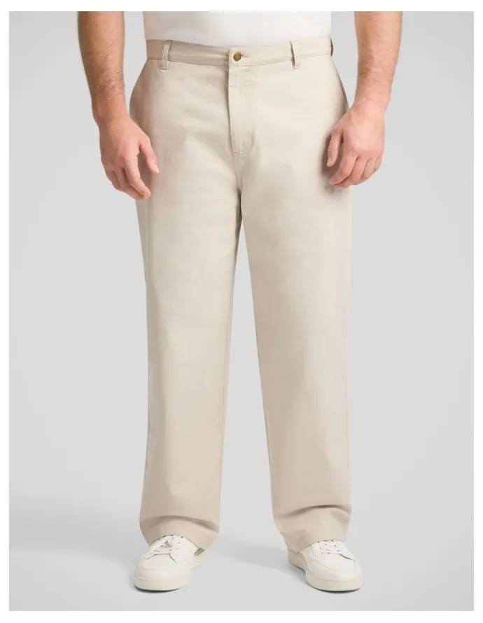 Johnny Bigg Jace Wide Leg Stretch Chino in Stone