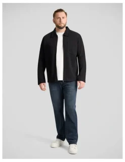 Johnny Bigg Lars Rib Zip Thru Sweat Top in Black