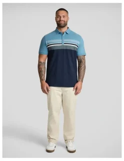 Johnny Bigg Leon Stripe Polo in Blue