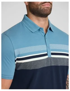 Johnny Bigg Leon Stripe Polo in Blue