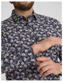 Johnny Bigg Maddox Floral Shirt in Chocolate