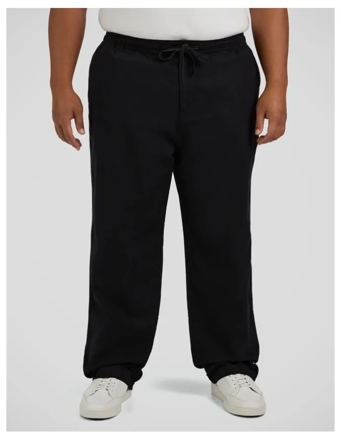 Johnny Bigg Madrid Linen Blend Pant in Black