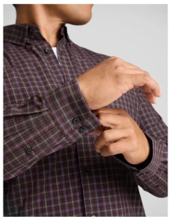 Johnny Bigg Magnus Check Shirt in Burgundy