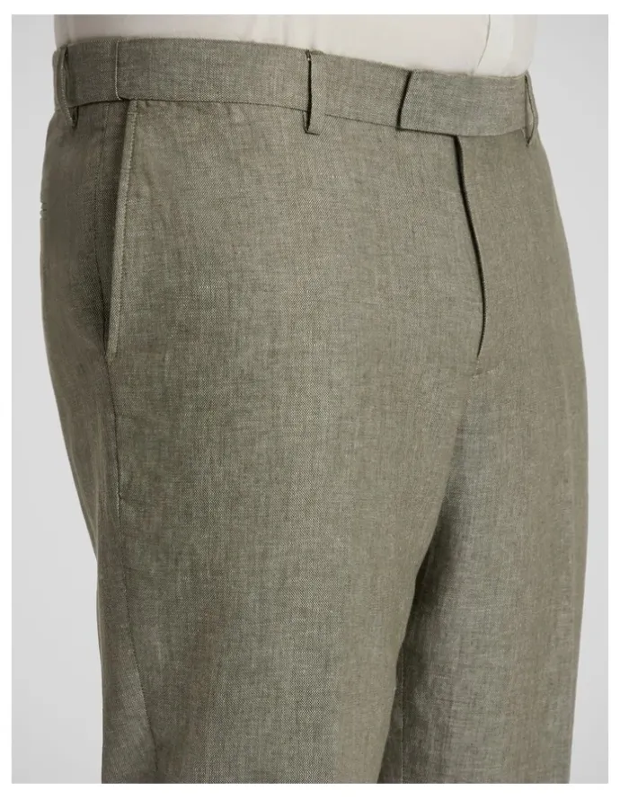 Johnny Bigg Marco Linen Blend Dress Pant in Thyme