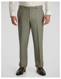 Johnny Bigg Marco Linen Blend Dress Pant in Thyme